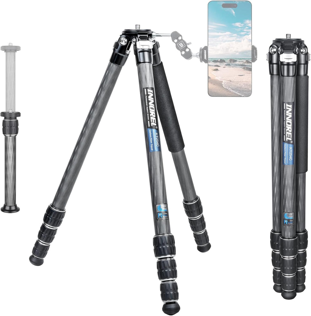 INNOREL KT254C Kohlefaser-Stativ für DSLR-Kamera, sehr professionell, tragbar, strapazierfähig, komp