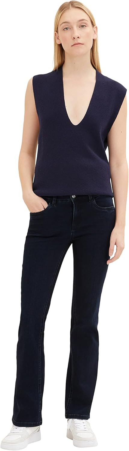 TOM TAILOR Damen Alexa Bootcut Jeans 26W / 32L 10173 - Dark Stone Blue Black Denim, 26W / 32L 10173