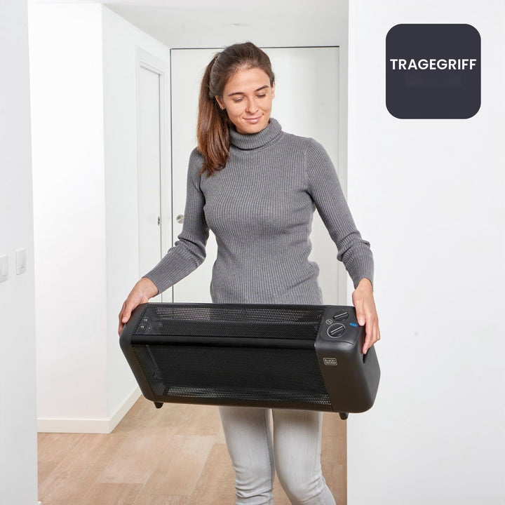 Black+Decker ES9350080B BXMRA1500E Radiator-Heizkörper mit Glimmerisolierung, 1500, Schwarz Heizkörp