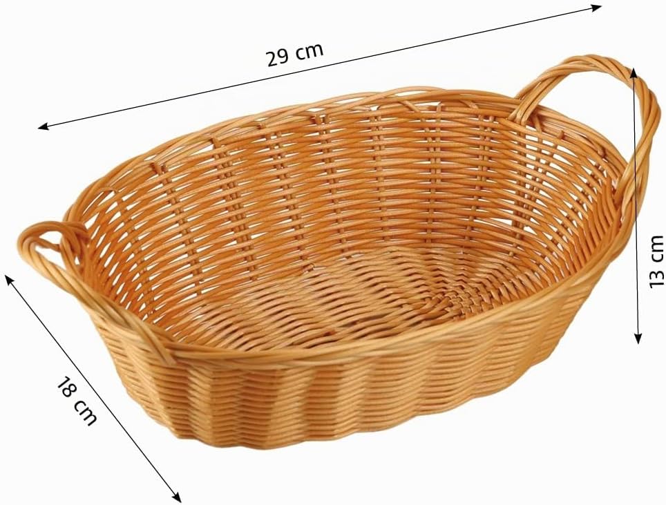 KESPER | Brot- und Obstkorb, 5er Pack, Material: Kunststoffgeflecht, Masse: 29 x 18cm / Griffhöhe: 1