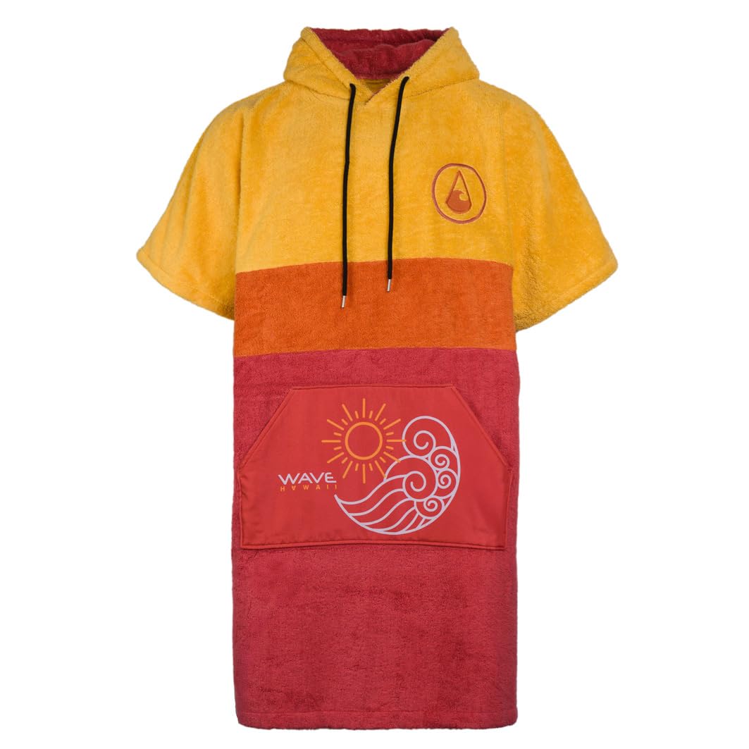 WAVE HAWAII Bade-Poncho Damen & Herren “Paia” | Grösse S 145-175cm I 95% Baumwolle Surf-Poncho für E