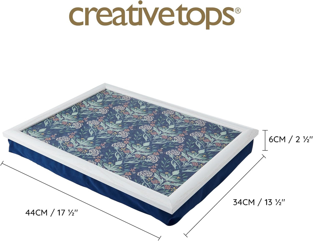 Creative Tops Floral Print Lap Tablett mit Kissen, Sitzsack gepolstert, tragbarer Lap Desk, Schreibt