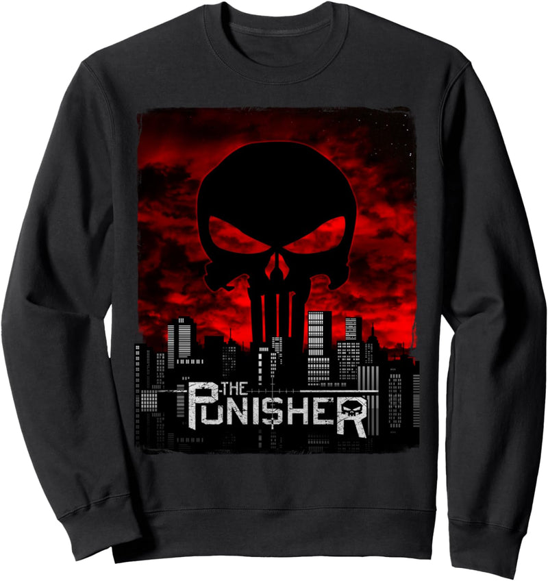 Marvel The Punisher Skyline Cityscape Skull Sweatshirt