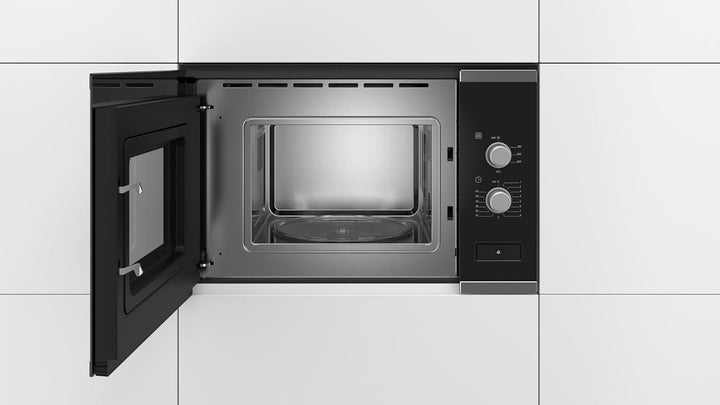 Bosch BFL520MS0 Einbau-Mikrowelle, Kombigerät, 20 l, 800 W, Schwarz, Edelstahl