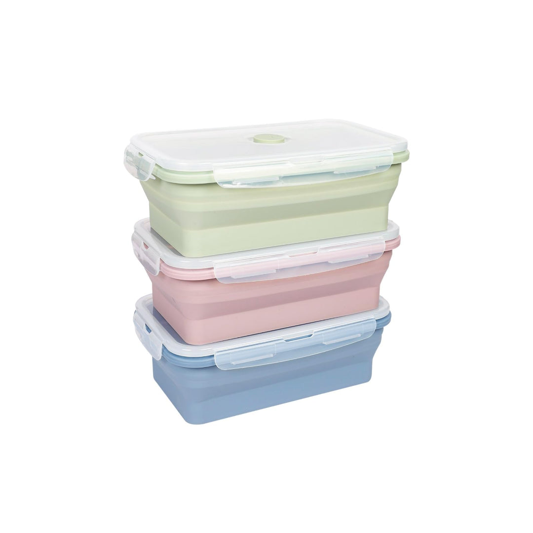 3 PACK 550ML Frischhaltedosen mit Deckel, Meal Prep Boxen, Faltbare Brotdose, Aufschnittboxen für Kü