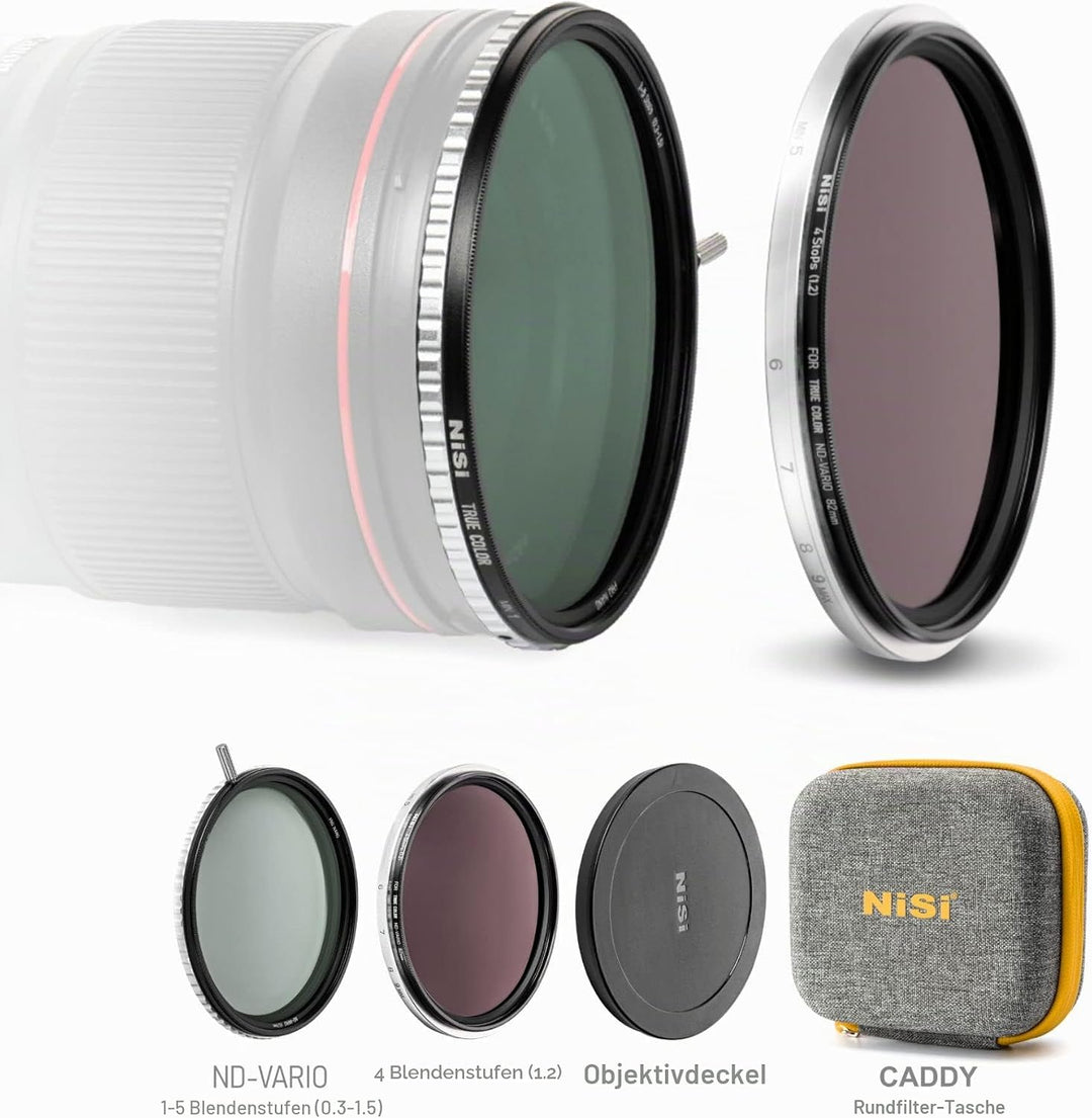 NiSi 72mm Swift VND Kit - Echte Farbe 1-5 Blends Variabel Filter ND + ND16 (1.2) 4 Blends Neutral Gr