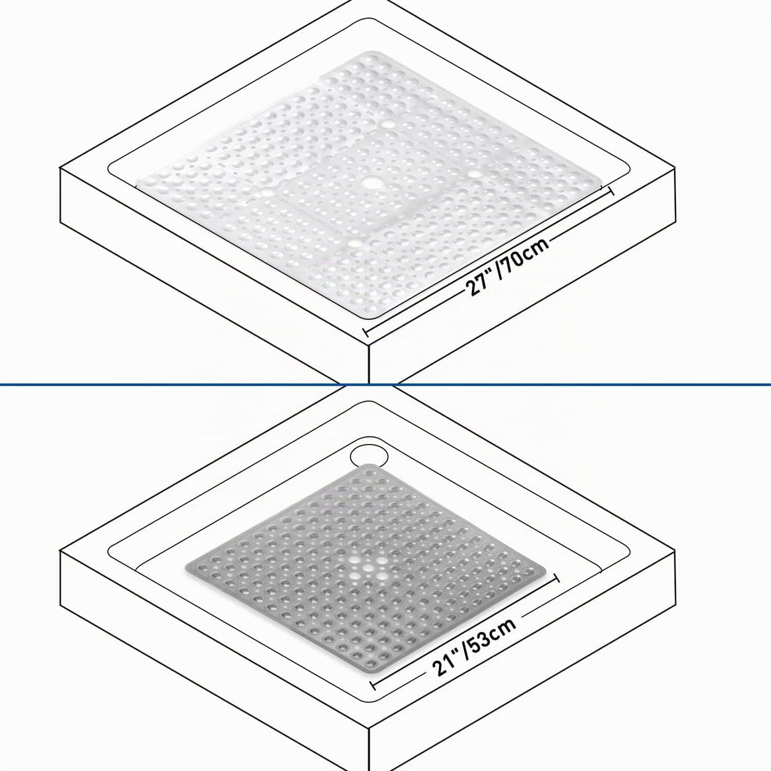 Duschmatte rutschfest 70x70 cm | Antirutschmatte Dusche BPA-frei | Duscheinlage Sicherheits Komfort