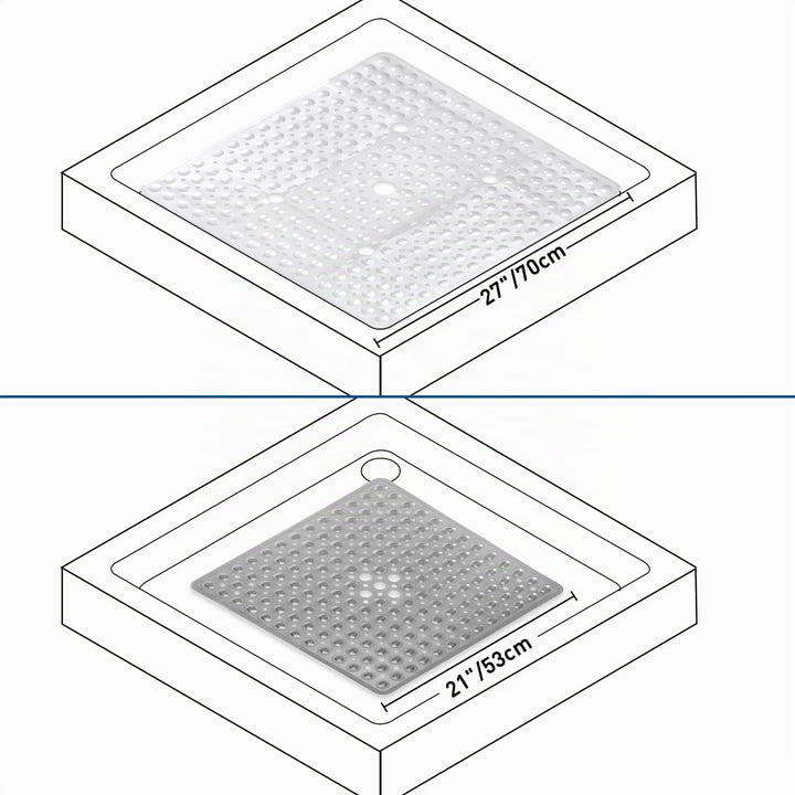 Duschmatte rutschfest 70x70 cm | Antirutschmatte Dusche BPA-frei | Duscheinlage Sicherheits Komfort
