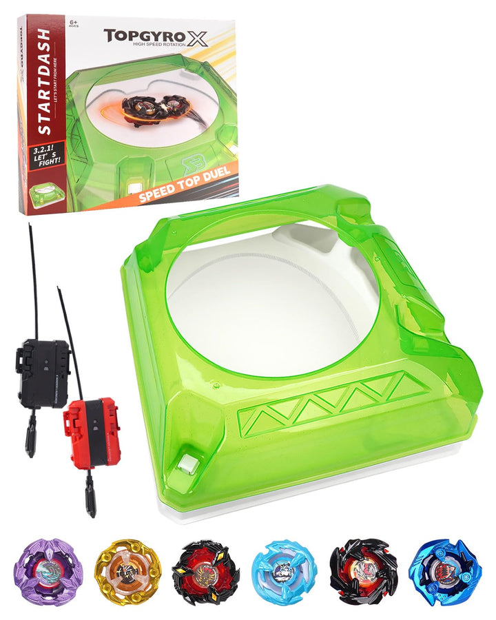 X Stadium Arena Set - 6 Kampfkreisel, 2 Launchers und 1 Xtreme Arena mit X-Celeration Rail, Battle K