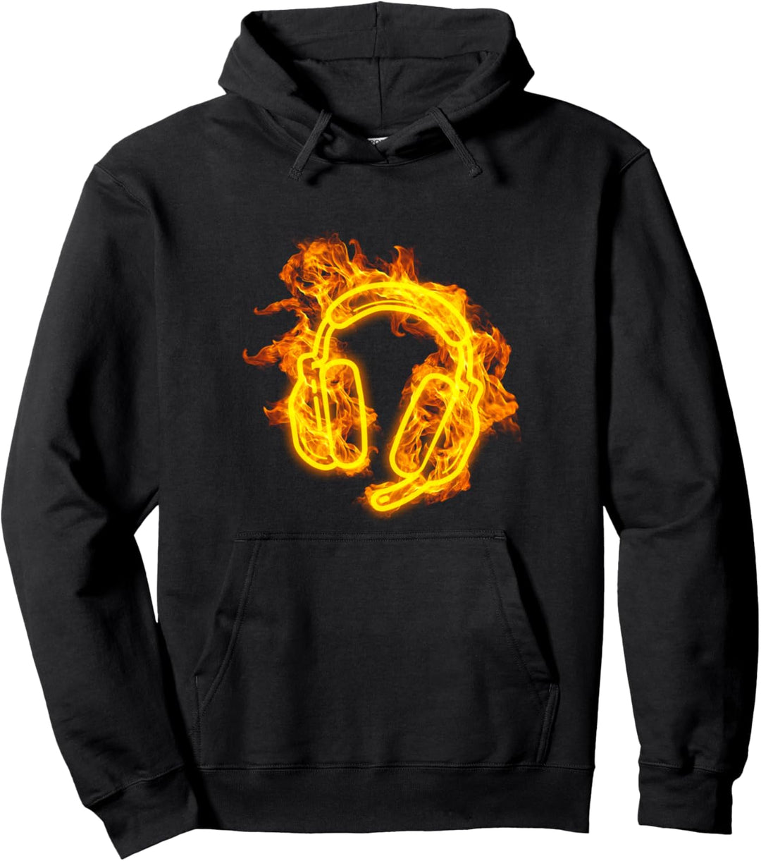 Feuer Headset Flammen Gaming Zocker Video Gamer Pullover Hoodie