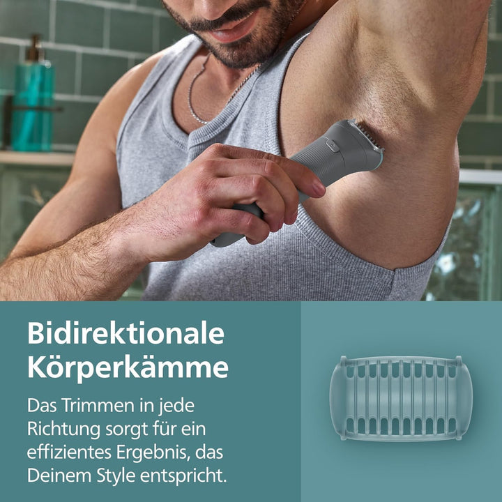 Philips Bodygroom 3000er-Serie – Herrentrimmer mit Dreifachschutz-Rasiersystem, trimmen und rasieren