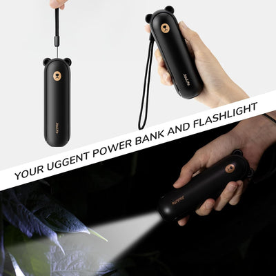 JISULIFE Handventilator Mini Ventilator 3 IN 1, mit 4500 mAh Powerbank USB Akku Klein Ventilator, Ba