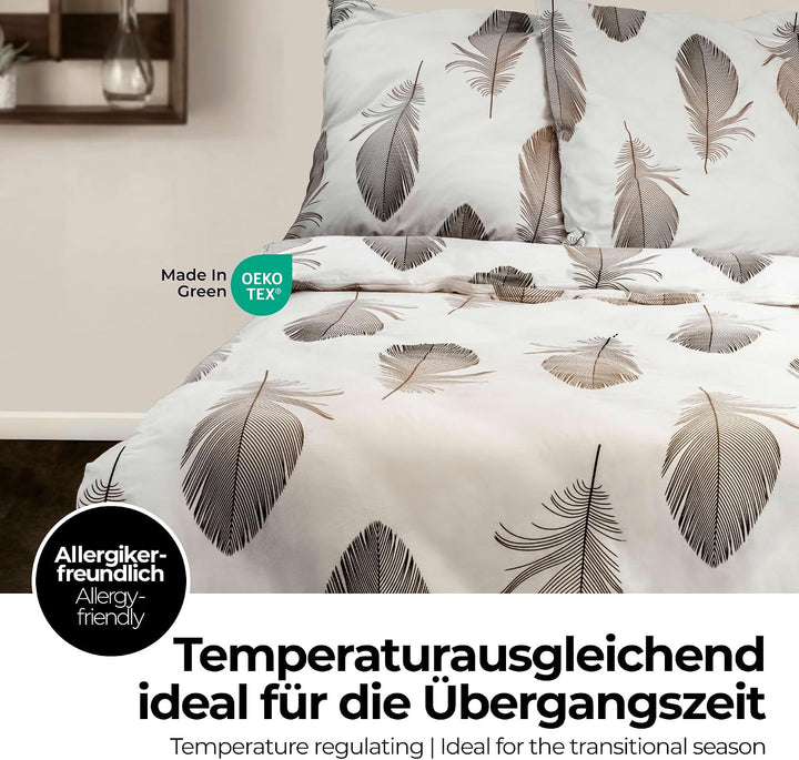 etérea Renforcé Bettwäsche 155x220 cm + 80x80 cm Federn Weiss Bettbezug Set 155x220 cm + 80x80 cm We