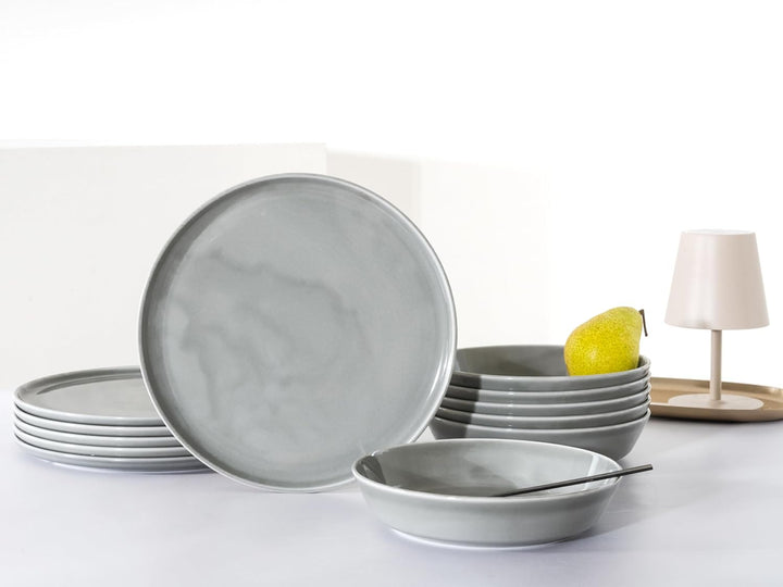 CreaTable, 16735, Serie Chef Collection GRAU, Geschirrset, Tafelservice 12 teilig Tafelservice 12-tl