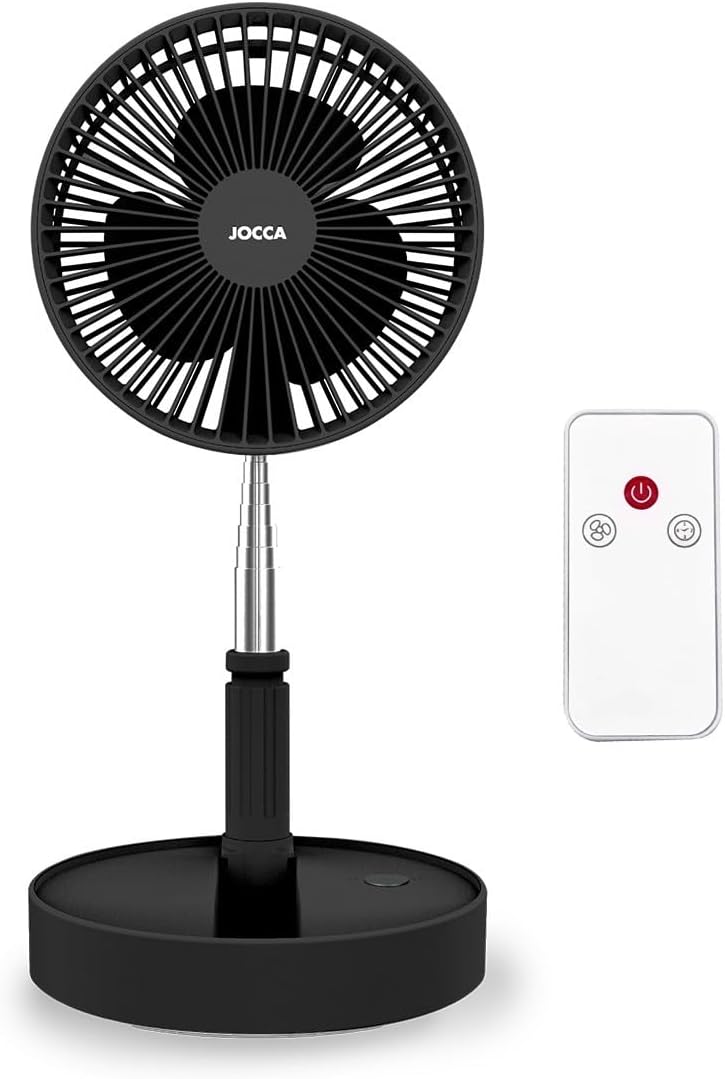 Jocca - Standventilator mit Fernbedienung | Wiederaufladbarer 7200mAh Akku | Tragbarer Ventilator |