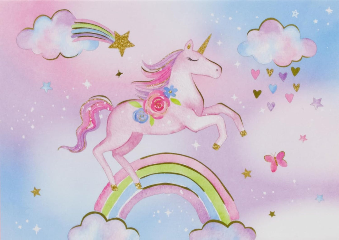 Ulysse Couleurs d'Enfance Musikkoffer Einhorn Regenbogen: Schmuckbox für Mädchen ab 3 Jahren, Rosa,