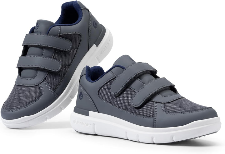 FitVille Herren Easytop Duo Strap Schuhe V3 Extra Weit Turnschuhe Sneaker 40 EU X-Weit Grau, 40 EU X