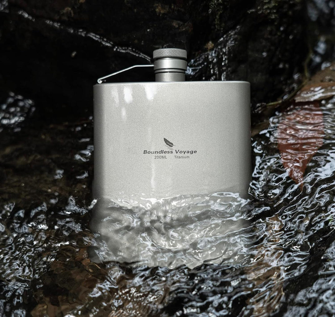 Boundless Voyage Titan Flachmann Outdoor Camping 200 ml Tasche Flagon Tragbare Trinkflasche Whisky G