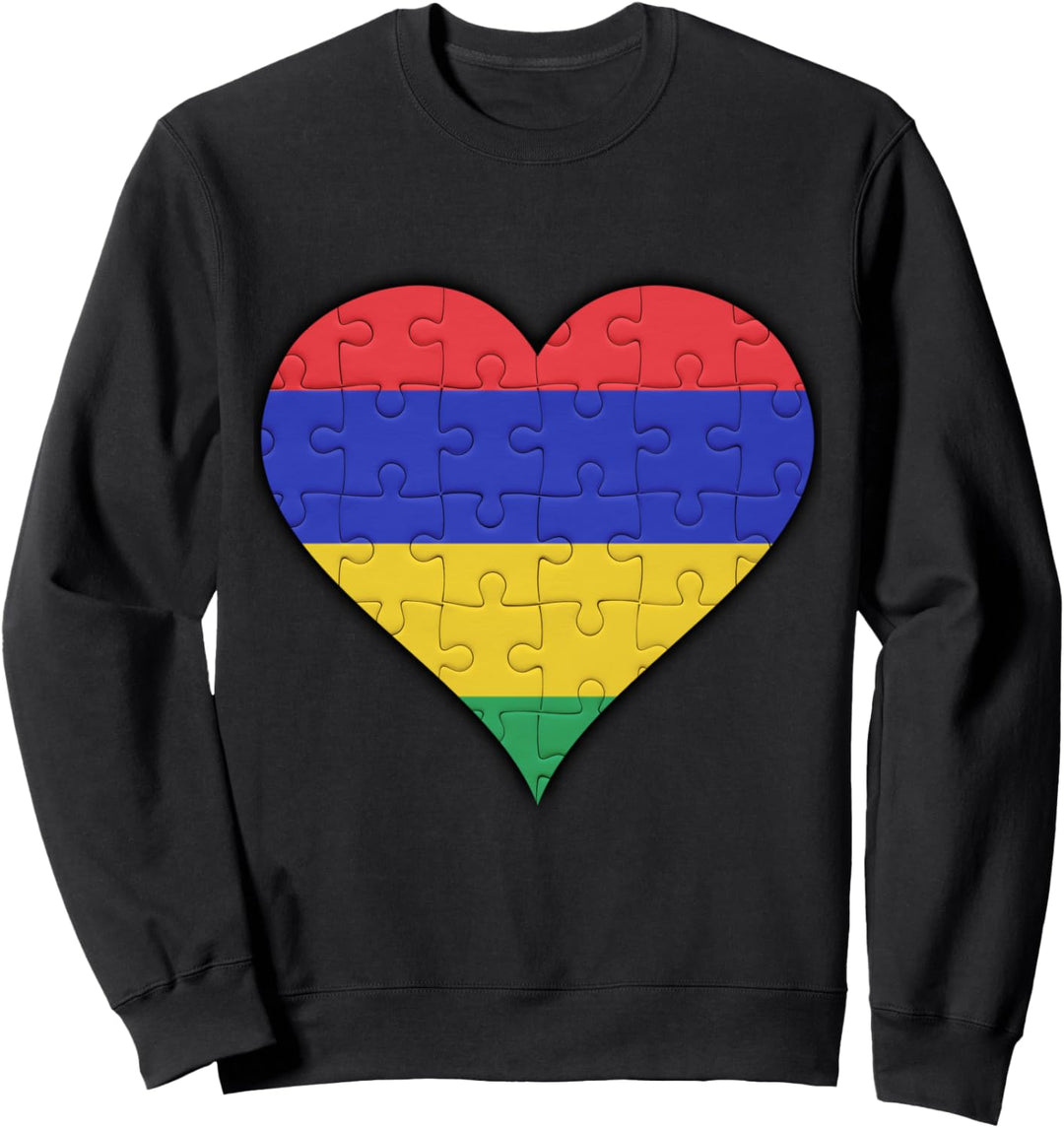 Mauritius Mauritianische Flagge Herz Sweatshirt