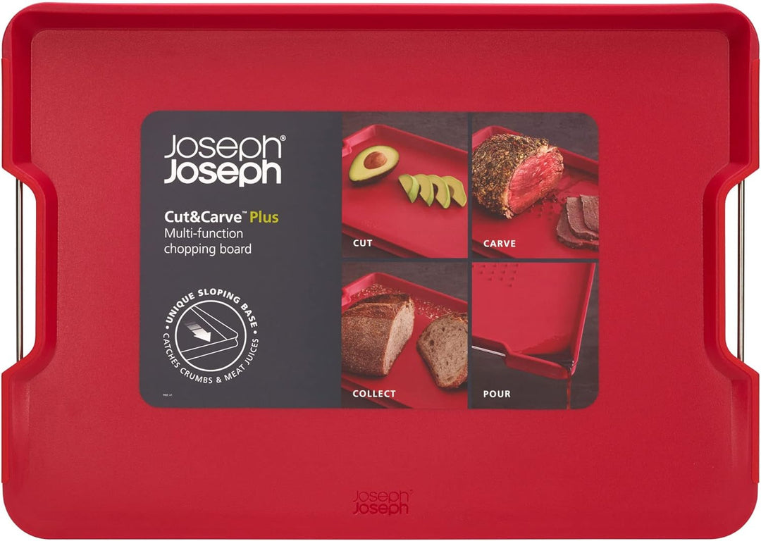 Joseph Joseph Cut&Carve Plus - Rutschfestes, multifunktionales, doppelseitiges Schneidebrett für die