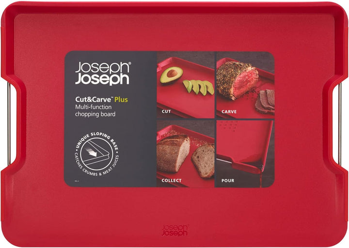 Joseph Joseph Cut&Carve Plus - Rutschfestes, multifunktionales, doppelseitiges Schneidebrett für die