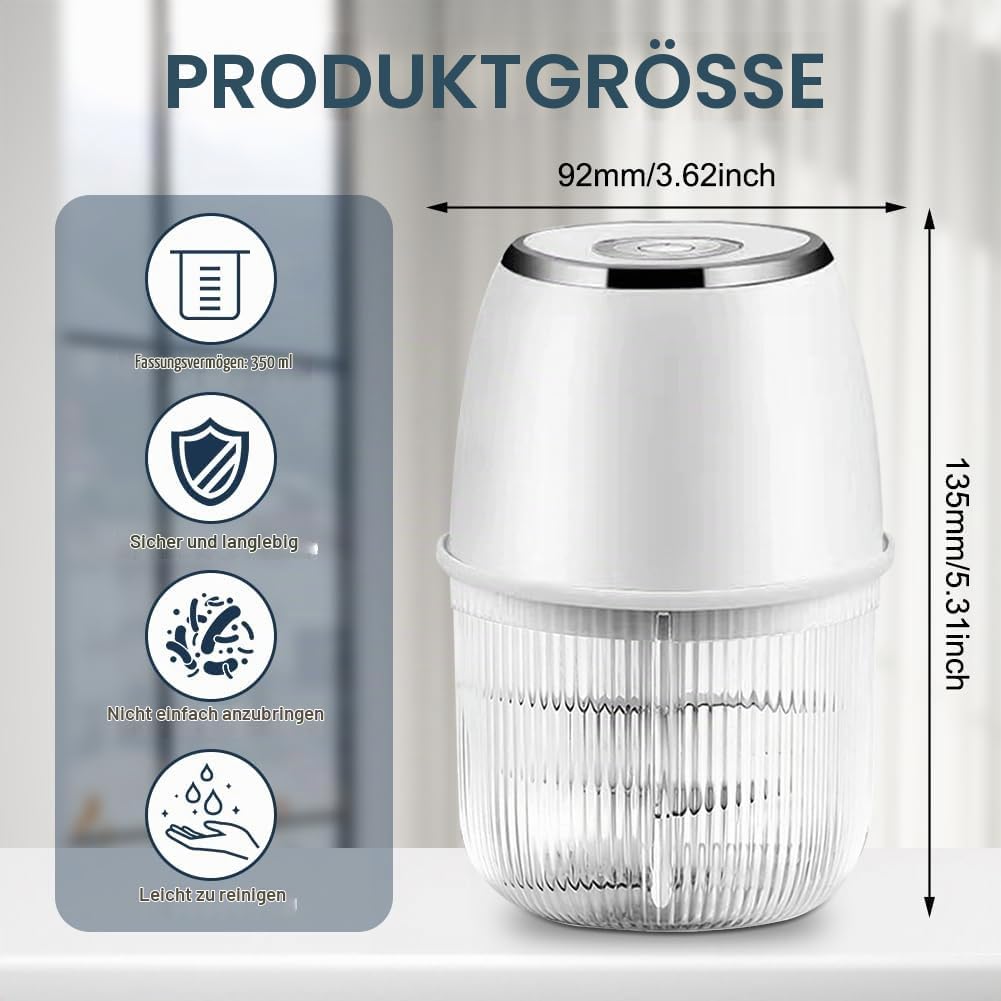 Zerkleinerer Küche Elektrisch Mini Zwiebelschneider - 350ml Multizerkleinerer Kabelloser USB-Aufladu