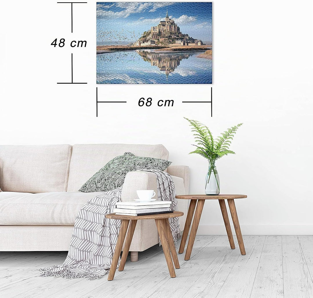 Ulmer Puzzleschmiede - Puzzle „Schloss Mont Saint-Michel“ – Klassisches 1000 Teile Puzzle – Puzzlemo
