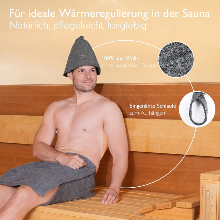 Saunahut aus Filz – Sauna Mütze für Damen & Herren | Schutz vor Hitze & Haarpflege | Traditionelles