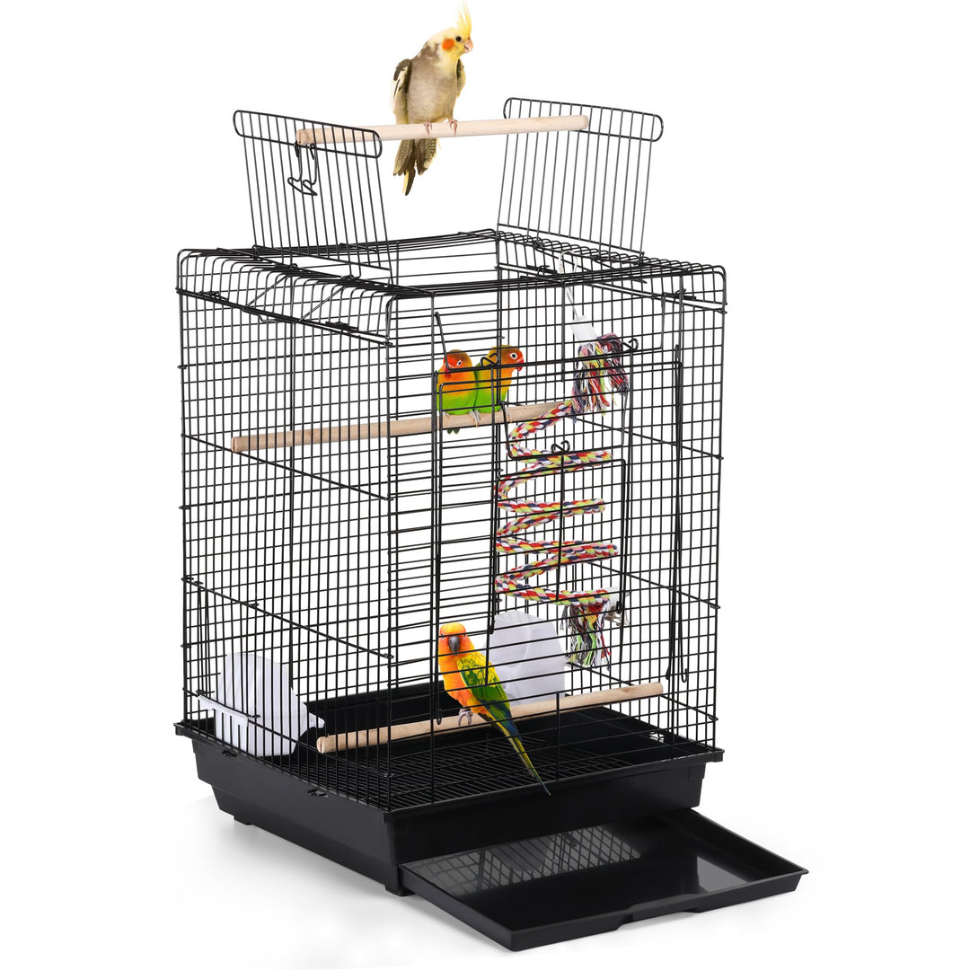 Yaheetech Vogelkäfig mit Vogelspielzeuge Wellensittichkäfig Nymphensittiche Fink Papageienkäfig mit