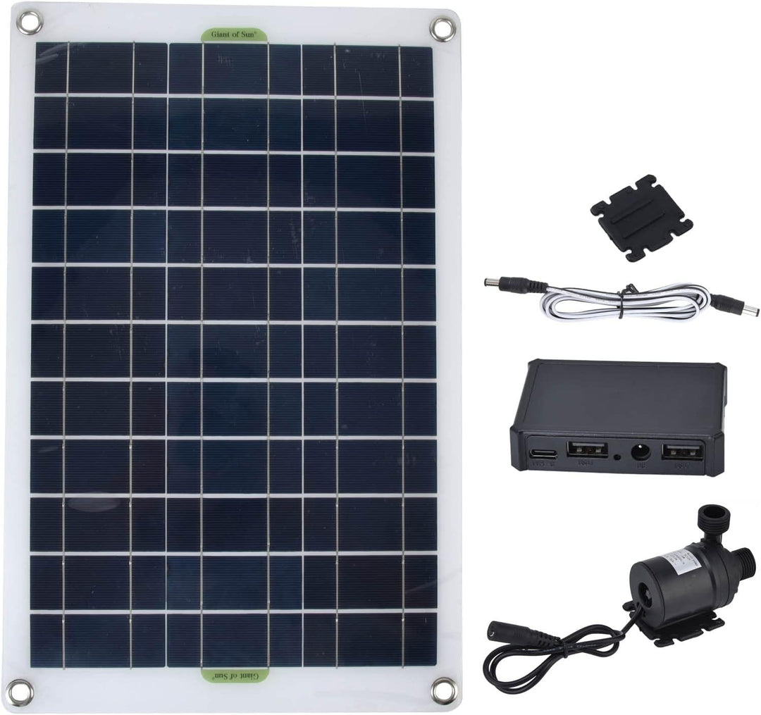 Solar Springbrunnen Pumpe, 50W Panel 800L/h 12V Geräuscharmes DC Solar Wasserpumpen Kit mit Solar Pa