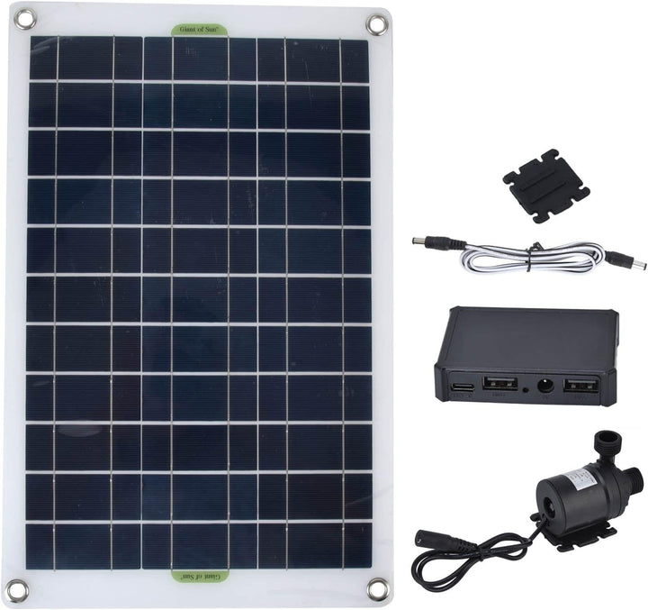 Solar Springbrunnen Pumpe, 50W Panel 800L/h 12V Geräuscharmes DC Solar Wasserpumpen Kit mit Solar Pa
