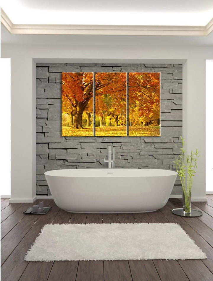 Pixxprint schöne Herbstlandschaft als Leinwandbild/Grösse: 3 Teilig (120x80) / Wandbild/Kunstdruck/f