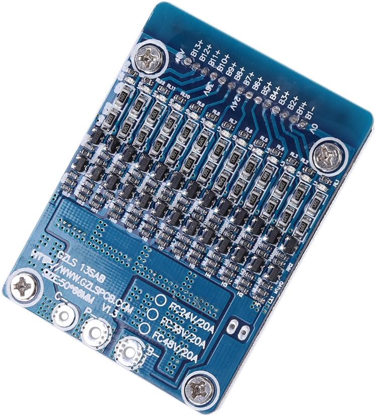 48V 20A 13Series BMS PCB Schutzbrett mit Ausgleich für Li-Ion Zelle 18650 Batterie