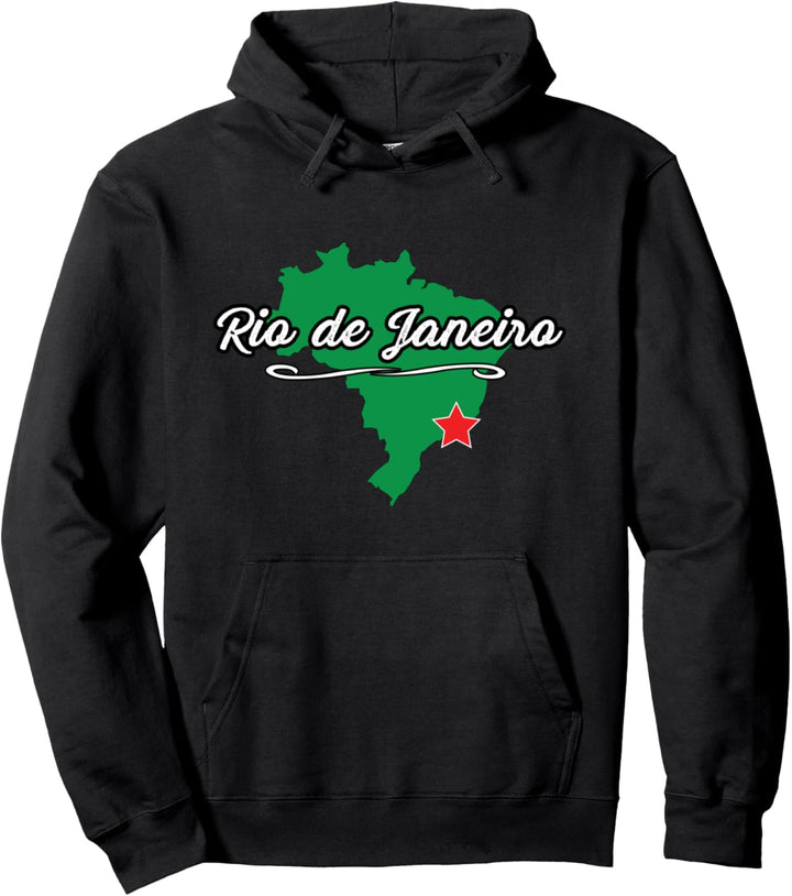 Rio de Janeiro Brasilien | BR Stadt - Brasilianische Flagge Pullover Hoodie