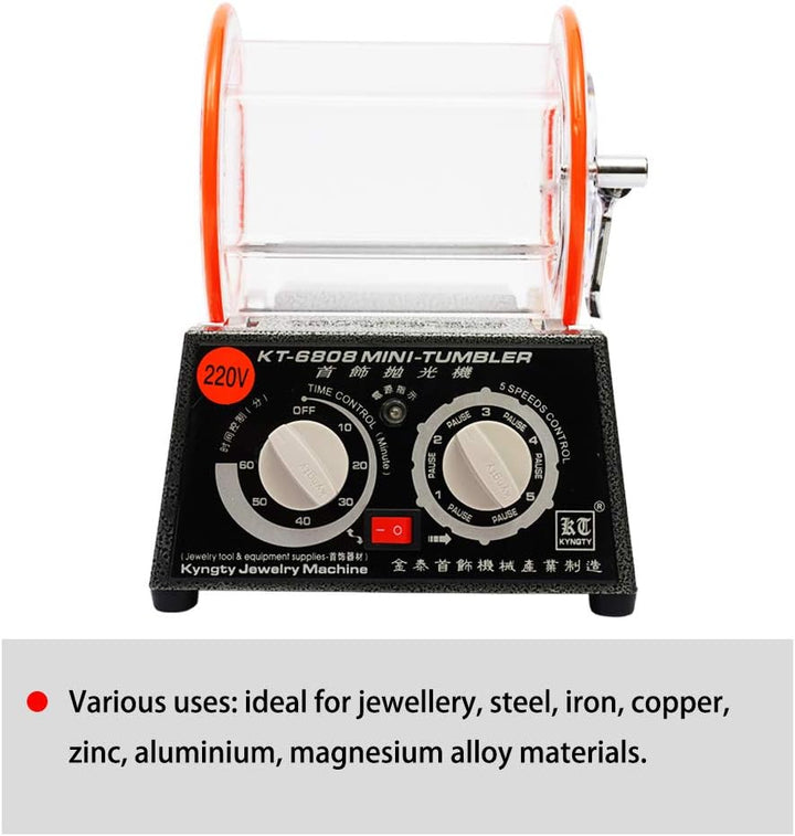 3kg Poliertrommel YUNRUX Labor-Kugelmühle Poliermaschinen Elektrische Rotary Jewelry Polisher Polier