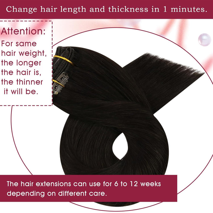 Vivien Echthaar Extensions Clip Braun Echthaar Clip in Extensions Remy Echthaar Clip in Extensions H