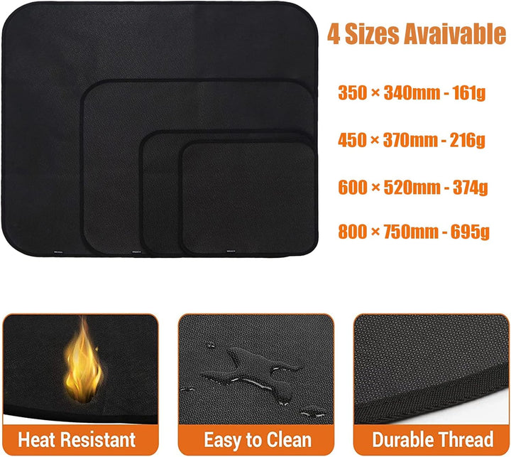 Feuerschale Matte Feuerstelle Unterlage 3 Schicht Grosse Schwarz Rechteck Feuerstellenmatte Grillmat