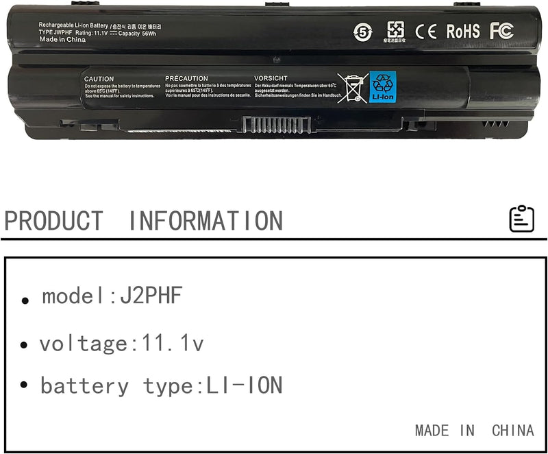 R795X JWPHF J70W7 WHXY3 R4CN5 312-1123 312-1127 453-10186 Austausch der Laptop-Batterie für Dell XPS