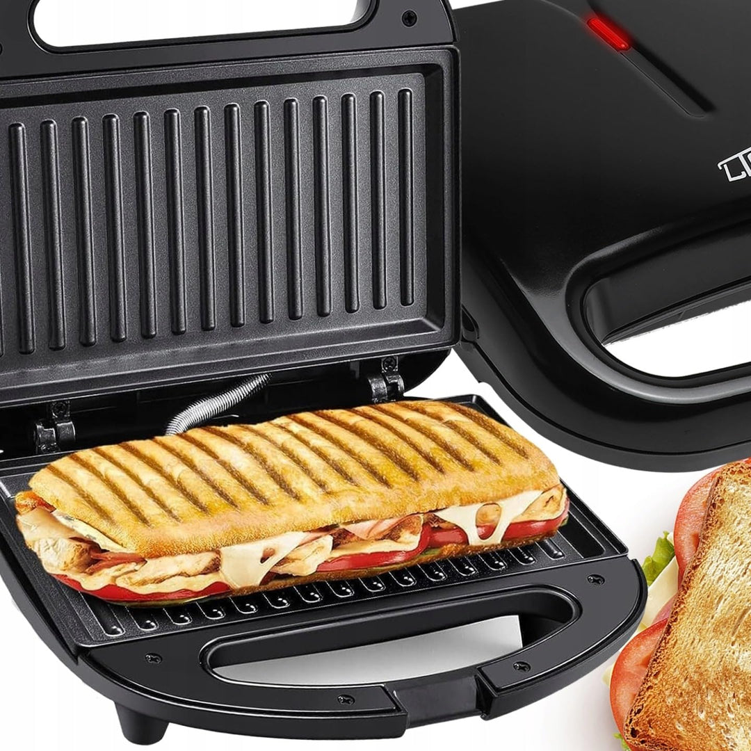 LTC XXL Sandwichmaker, 1000W Leistungsstarker Kontaktgrill mit Antihaftbeschichtung, Automatische Te