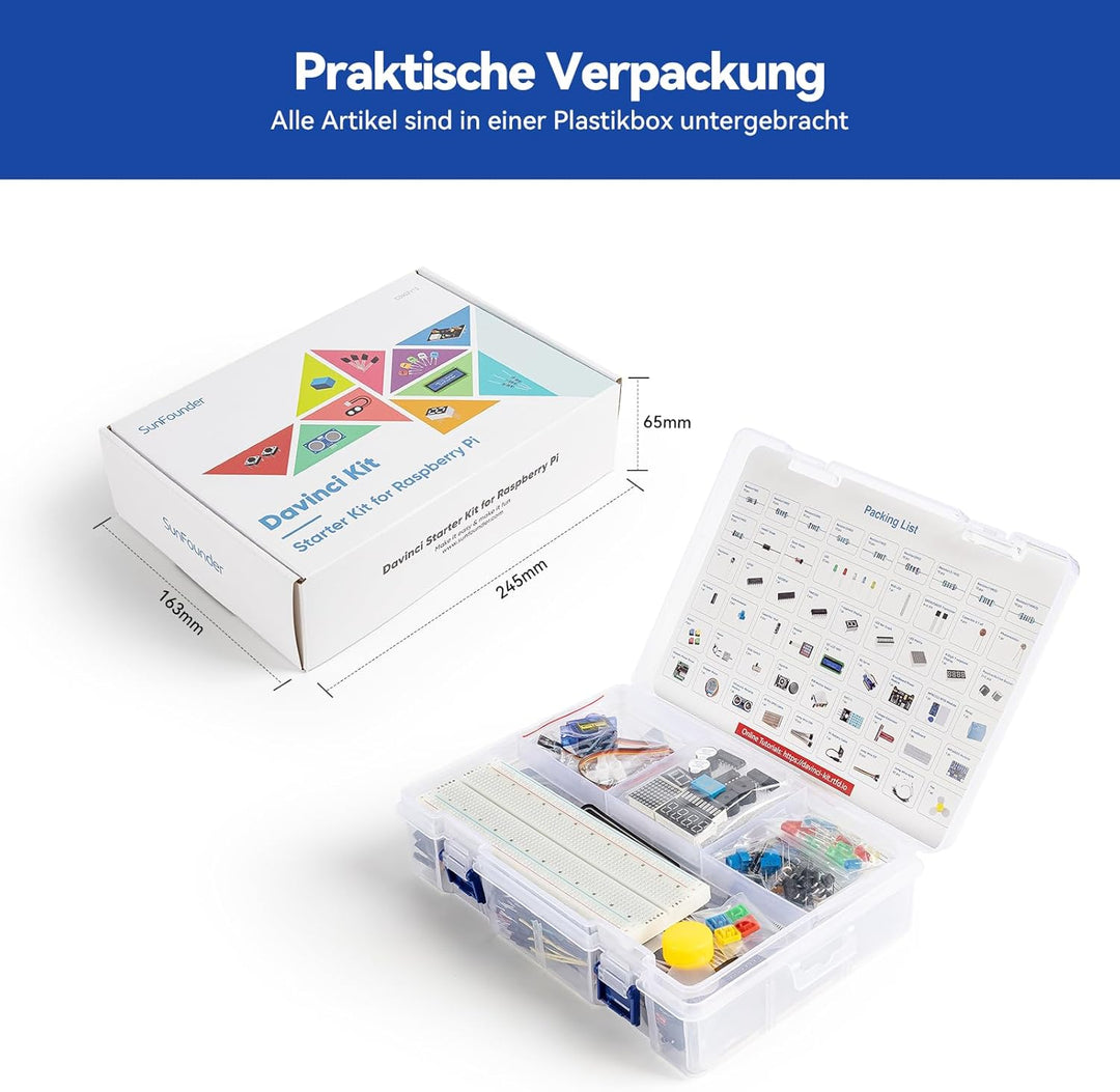 SUNFOUNDER Raspberry Pi Starter Kit für Raspberry Pi 4B 3 B+ 400, 537 Seiten, Python C Java Scratch