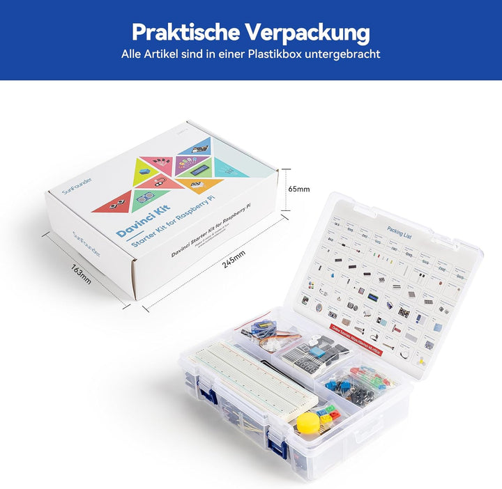 SUNFOUNDER Raspberry Pi Starter Kit für Raspberry Pi 4B 3 B+ 400, 537 Seiten, Python C Java Scratch