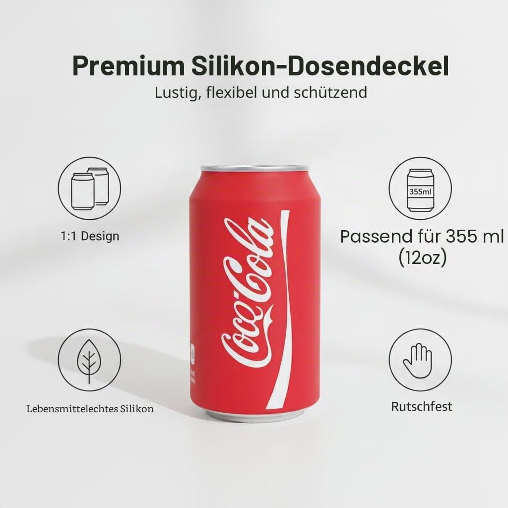 4 Stück Silikonhülle für Bier Dosen, cola dosenhülle, Wärmeisolierhülle für Bierdosen, 12 oz (355 ml