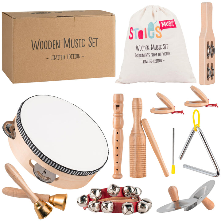 STOIE'S Musikinstrumente für Kinder ab 3 Jahre Holz Montessori Instrumente Kinder Musikinstrumente B
