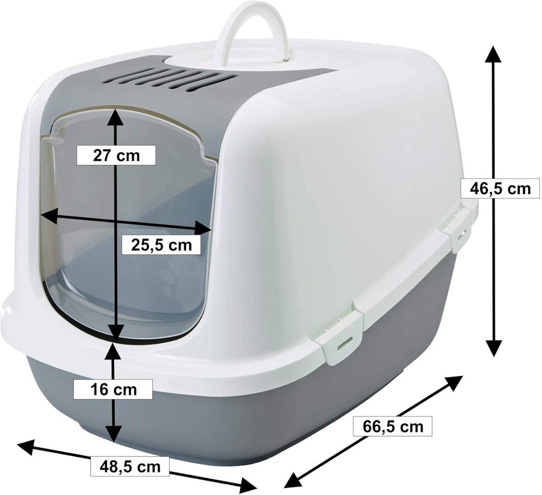 XXL Katzentoilette NESTOR JUMBO weiss-grau speziell für grosse Katzenrassen