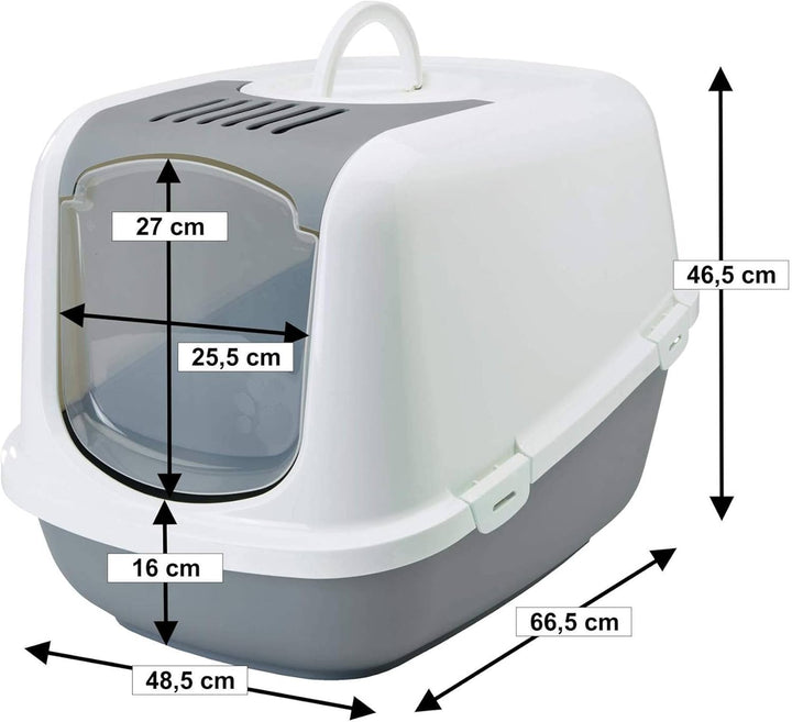 XXL Katzentoilette NESTOR JUMBO weiss-grau speziell für grosse Katzenrassen