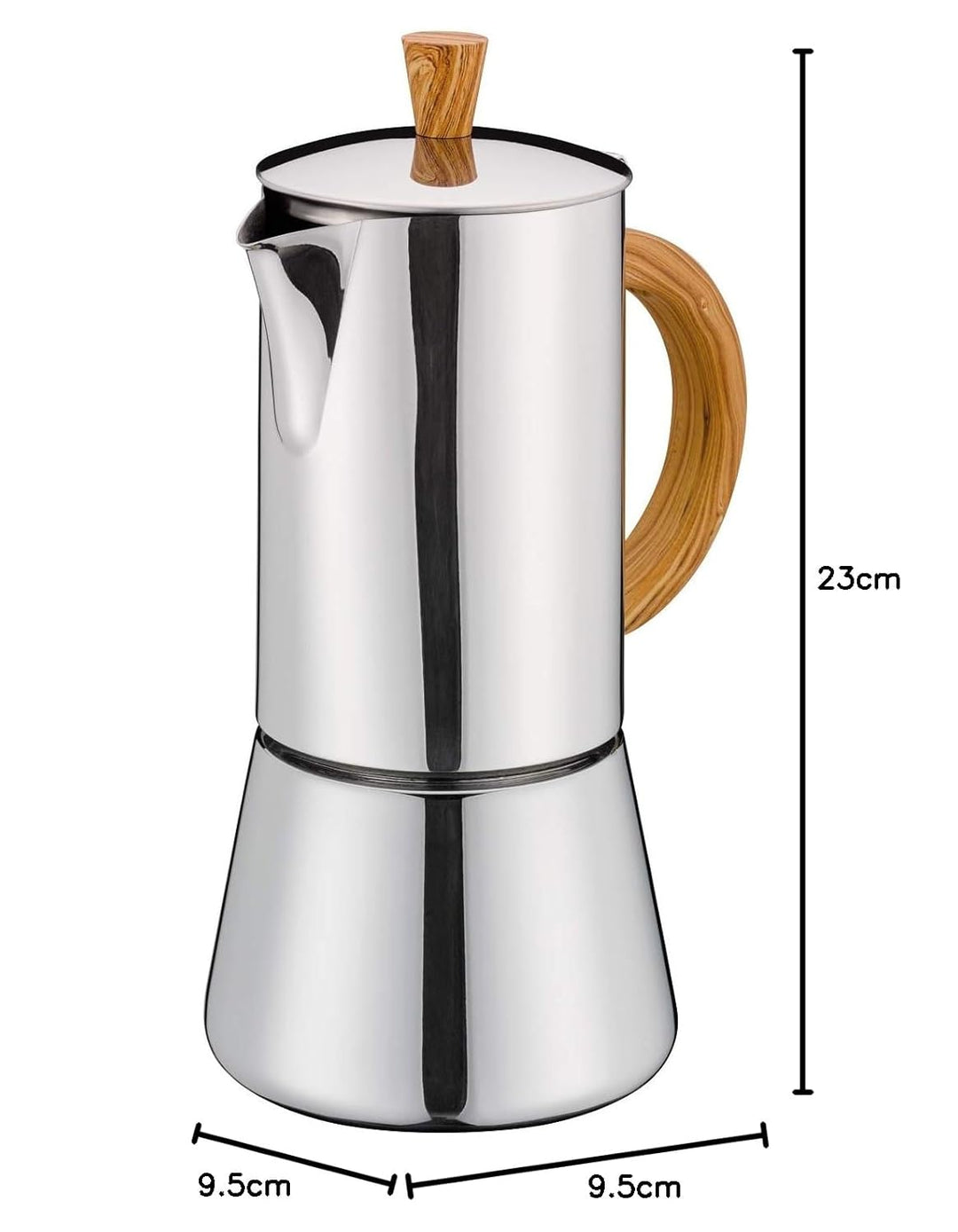 Cilio Espressokocher FIGARO , Edelstahl , Für alle Herdarten geeignet , Ø 9,5 cm , Spülmaschinengeei