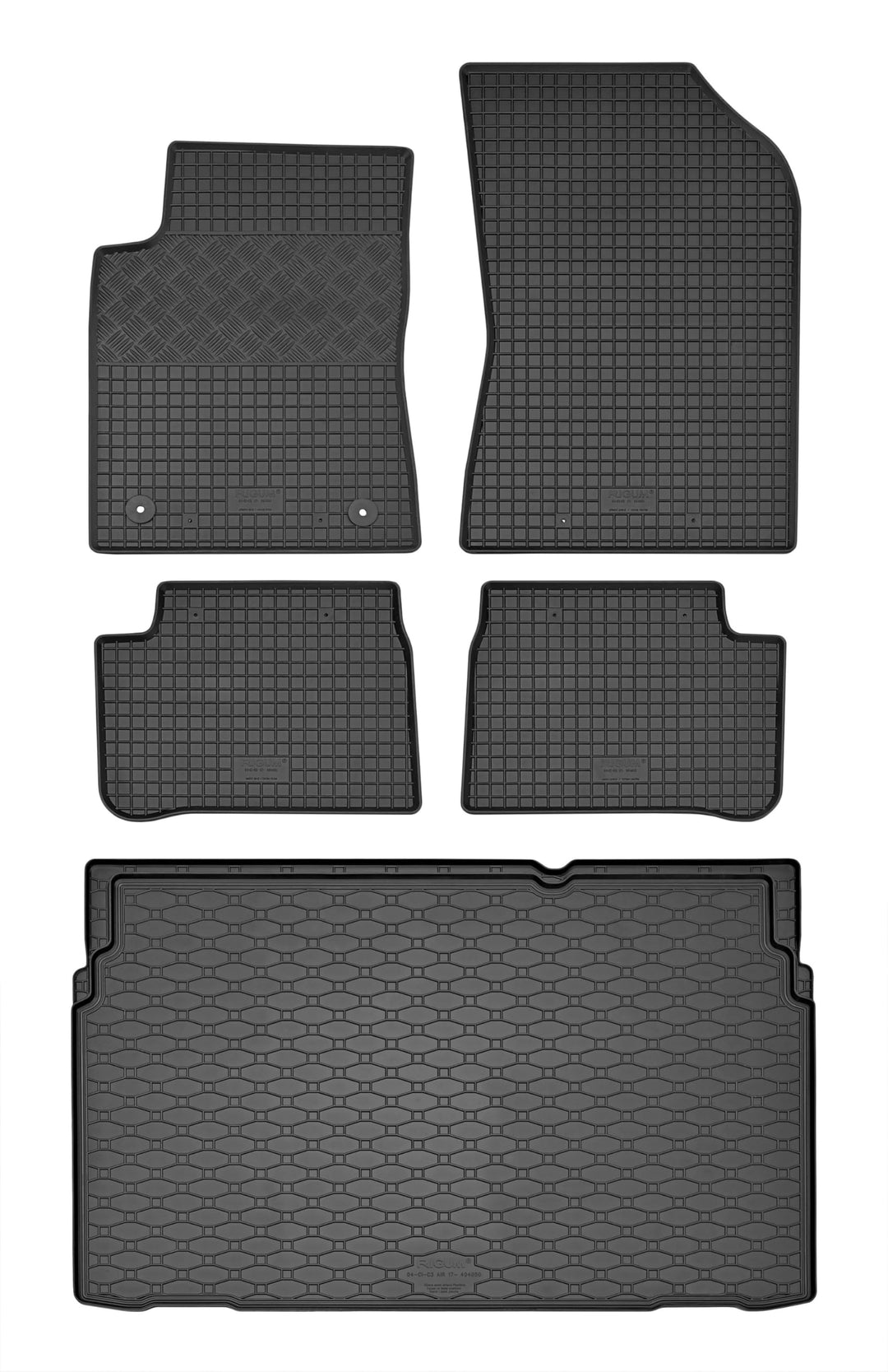 Passgenaue Kofferraumwanne und Gummifussmatten geeignet für Citroen C3 Aircross ab 2017 + Gurtschone