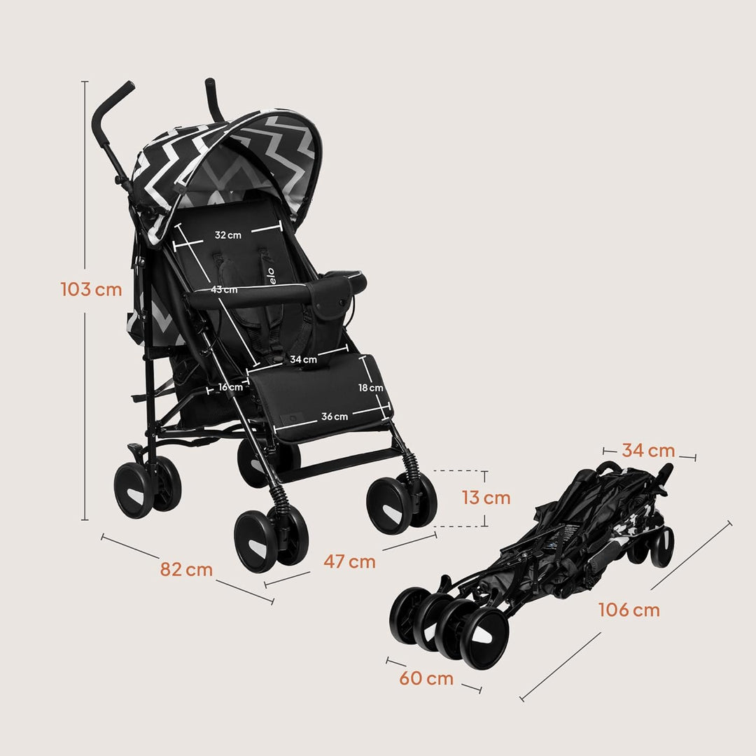 LIONELO Elia Buggy Klein Zusammenklappbar Kinderwagen Bis 15 Kg, Rücken Und Fussstützenverstellung H