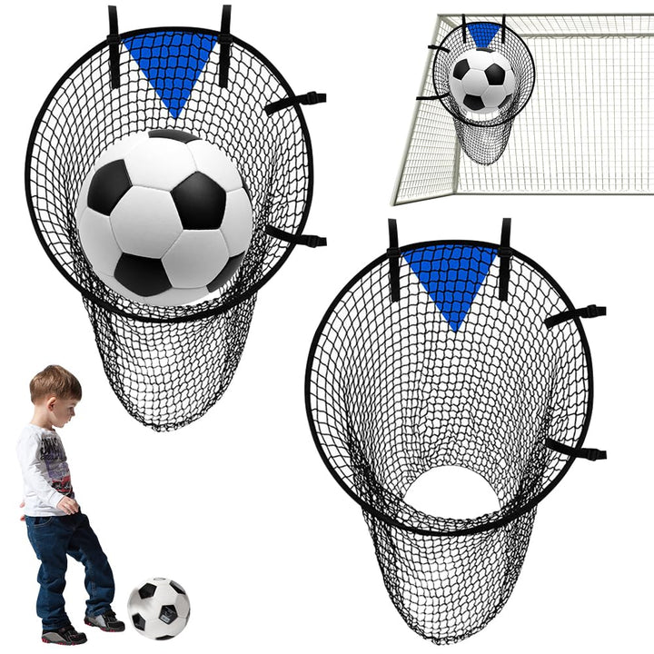2 Stück Fussballtor Zielnetz, 45 x 60CM Fussball Ziel mit Rahmen, Nylongewebe Fussball Trainingszube