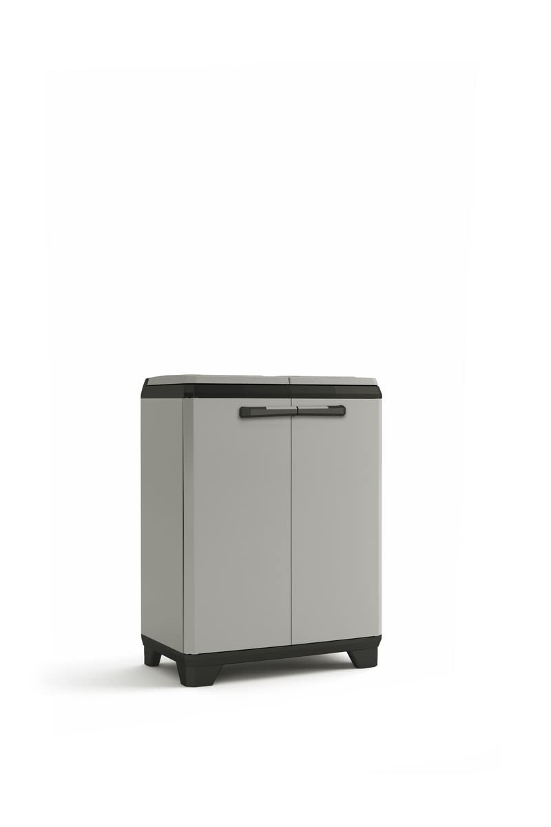 Keter Planet Mülltrennung, recycelter Kunststoff, Grau/Schwarz, Mülltrennung, 680 x 390 x 920 mm